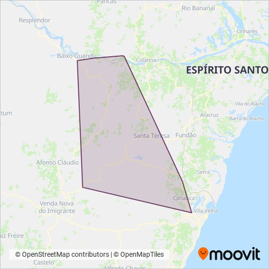 Viação Pretti coverage area map