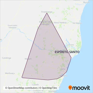 Viação Águia Branca coverage area map