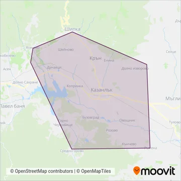 Схема покрытия компании Градски транспорт Казанлък