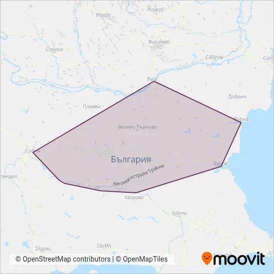 BDZ Passengers coverage area map
