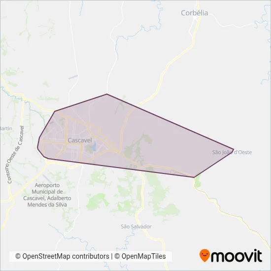 Pioneira coverage area map