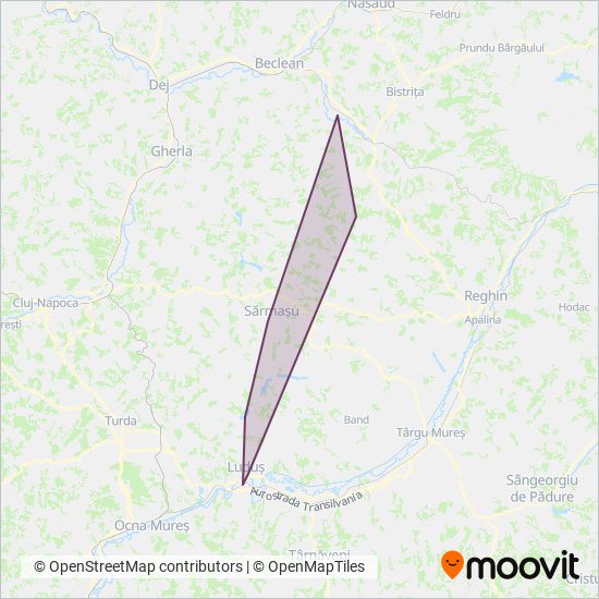 Regio Călători coverage area map