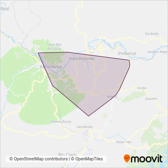 Viação Sul Fluminense coverage area map