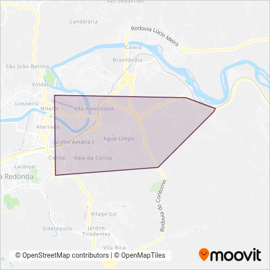 Viação Pinheiral coverage area map