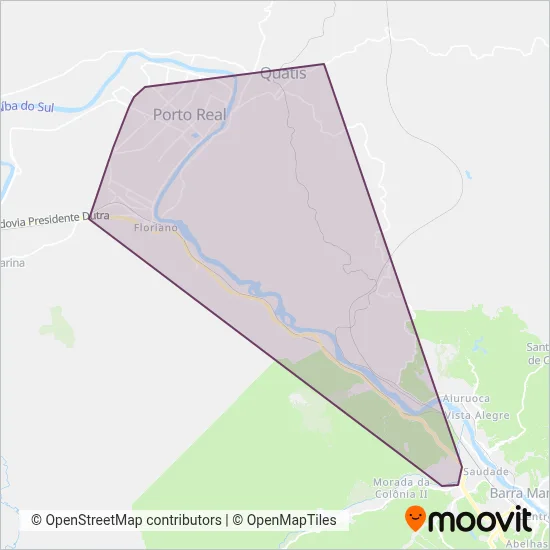 Viação Falcão coverage area map