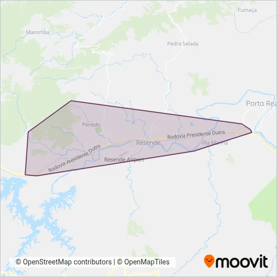 Viação Penedo coverage area map