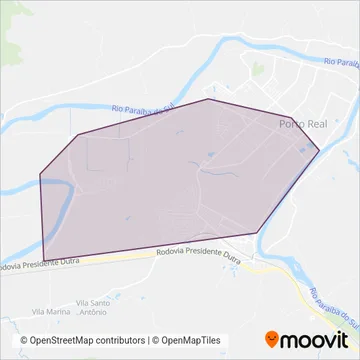 Porto Real Transportes Coletivos coverage area map