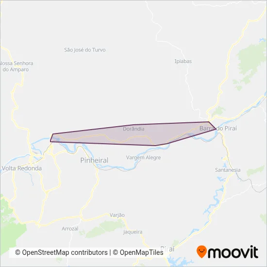 Viação Nossa Senhora Aparecida coverage area map