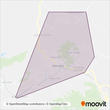 Prefeitura de Mendes | Tarifa Zero coverage area map