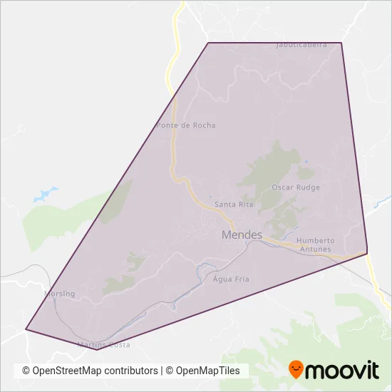 Tarifa Zero | Prefeitura de Mendes coverage area map