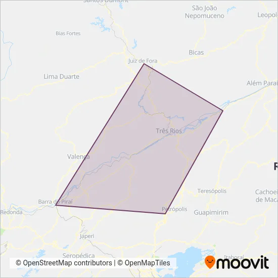 Viação Progresso e Turismo (Linhas Rodoviárias) coverage area map