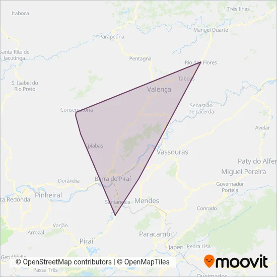 Viação Barra do Piraí coverage area map
