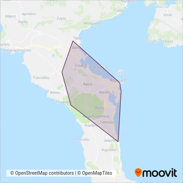 Αστικές Συγκοινωνίες Κέρκυρας coverage area map