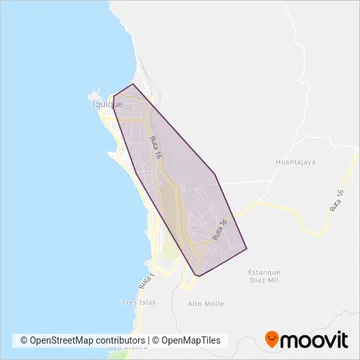 S. de T. de Pasajeros y S. Alto Hospicio S.A. coverage area map