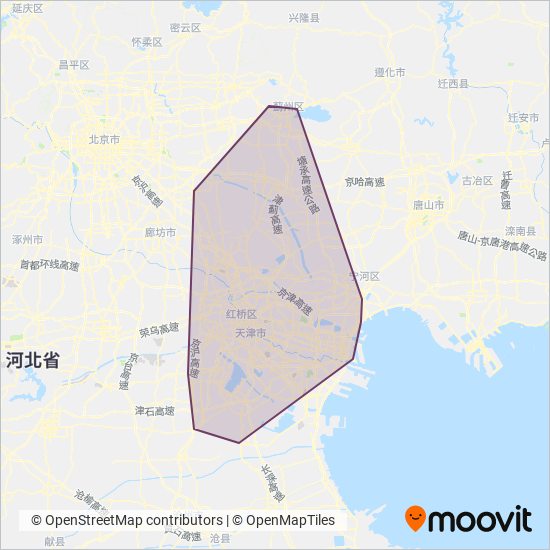 天津公交 coverage area map