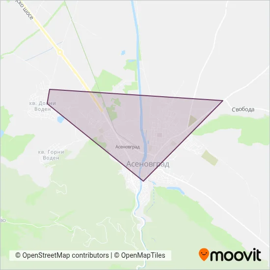 Общински транспорт Асеновград coverage area map
