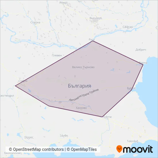 BDZ Passengers coverage area map