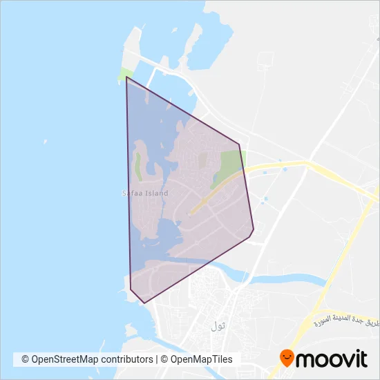 King Abdullah University (Bus) coverage area map