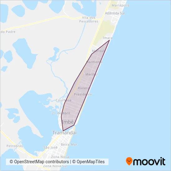 Boto Tur - Municipal Imbé coverage area map