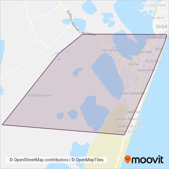 Expresso São José - Tramandaí coverage area map
