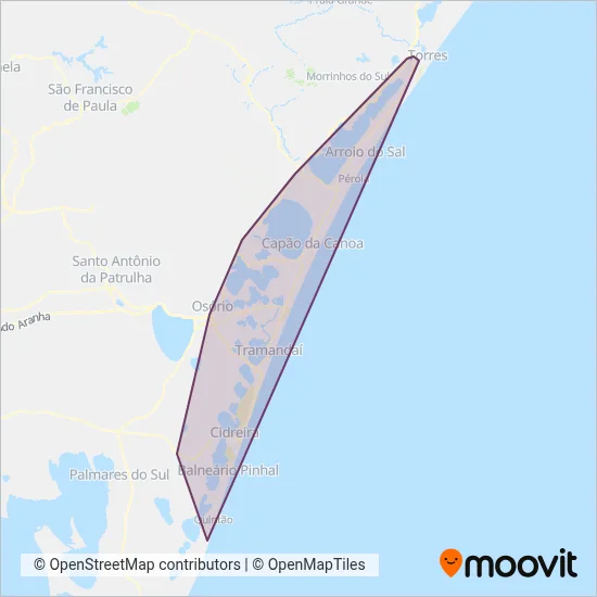 Expresso São José - Metroplan coverage area map