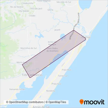 Expresso São José - Torres coverage area map