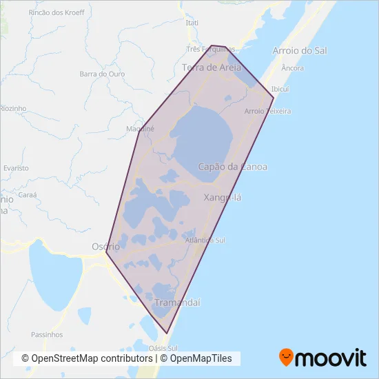 Expresso São José - Capão da Canoa coverage area map
