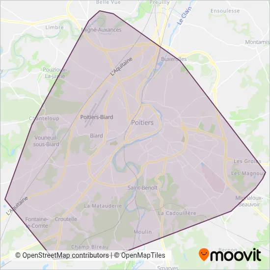 FLEX'E-BUS (Grand Poitiers) coverage area map