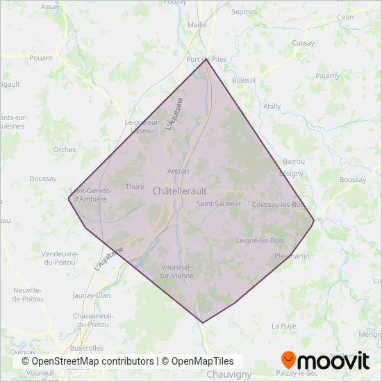 Mapa del área de cobertura de TAC