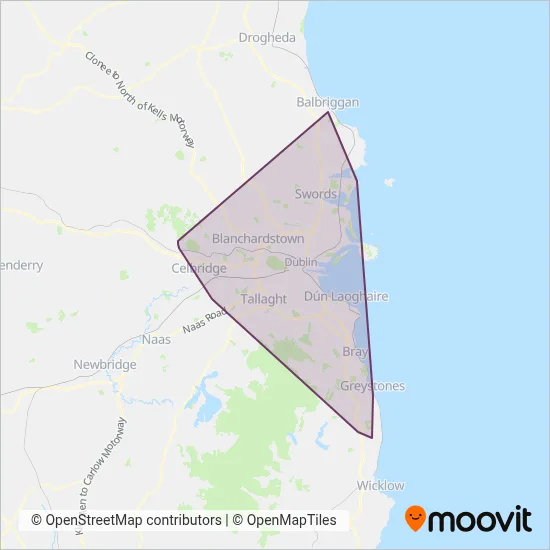 Carte de la zone de couverture de Go-Ahead