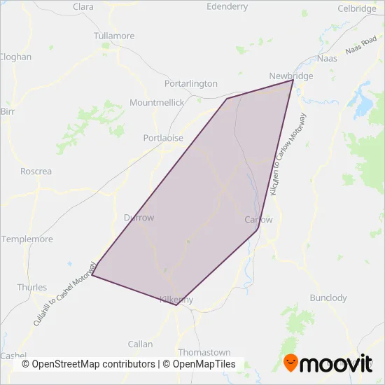 Carte de la zone de couverture de JJ/Bernard Kavanagh