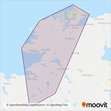 TFI Local Link Donegal Sligo Leitrim coverage area map
