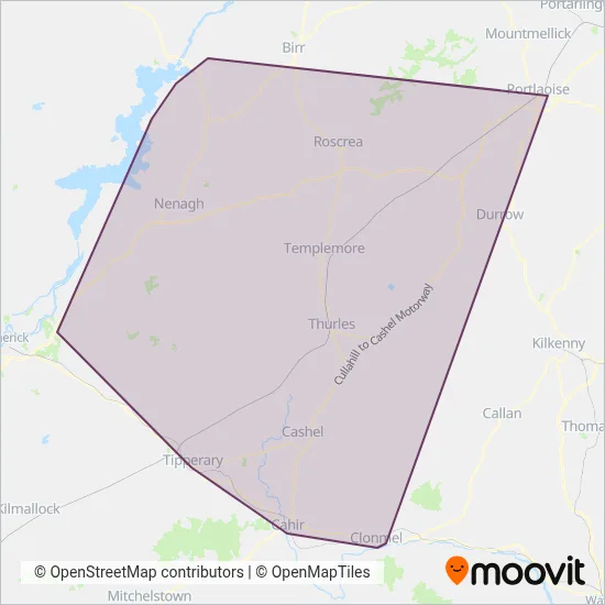 TFI Local Link Tipperary coverage area map