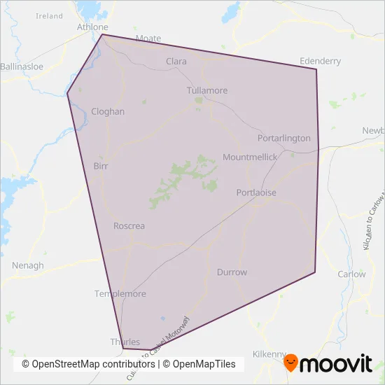 TFI Local Link Laois Offaly coverage area map