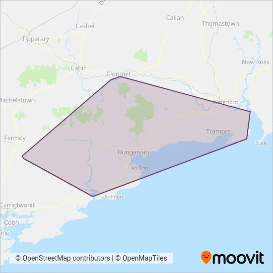 TFI Local Link Waterford coverage area map