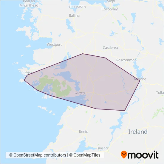 TFI Local Link Galway coverage area map
