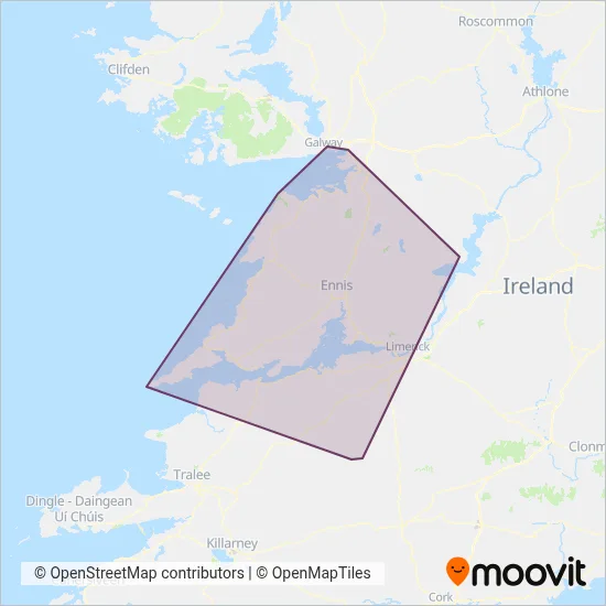TFI Local Link Limerick Clare coverage area map