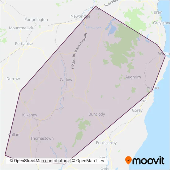 TFI Local Link Carlow Kilkenny Wicklow coverage area map