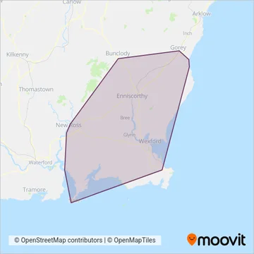 TFI Local Link Wexford coverage area map