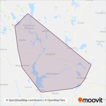 TFI Local Link Longford Westmeath Roscommon coverage area map