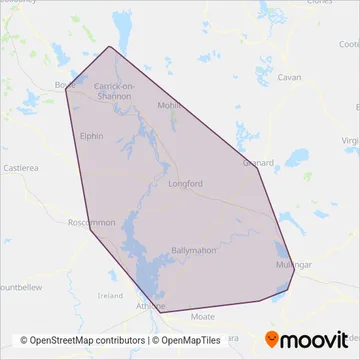 TFI Local Link Longford Westmeath Roscommon coverage area map
