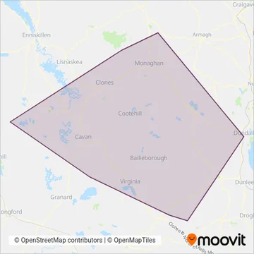 TFI Local Link Cavan Monaghan coverage area map