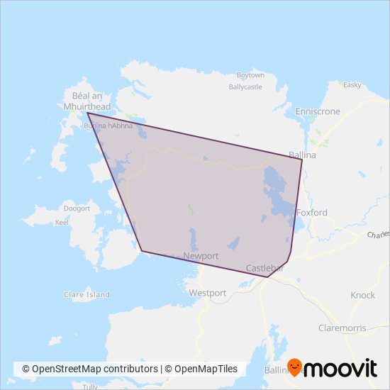 TFI Local Link Mayo coverage area map