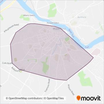 Bus Éireann Waterford coverage area map