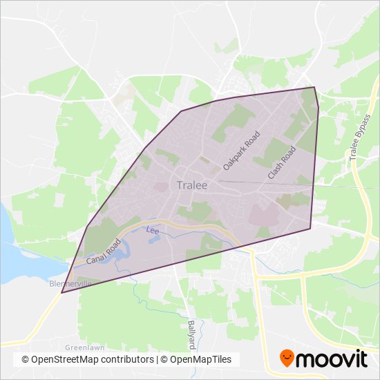 Tralee People's Bus Service coverage area map