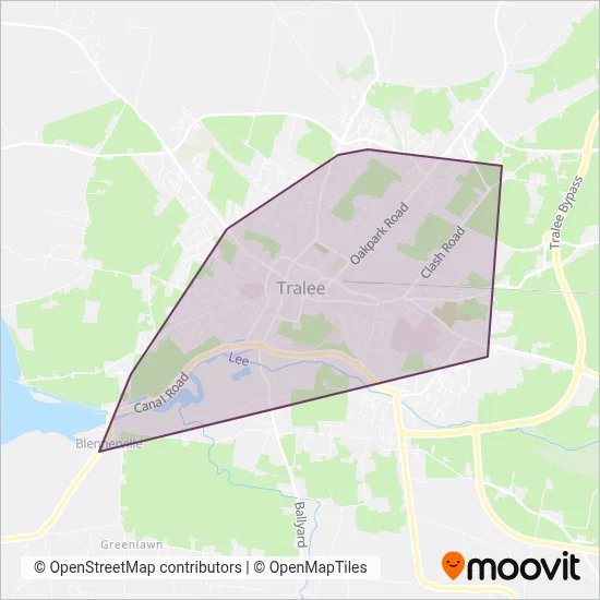 Tralee People's Bus Service coverage area map