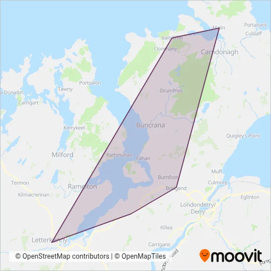 McGonagle Bus and Coach Hire coverage area map