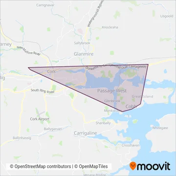 Barrys Coaches coverage area map