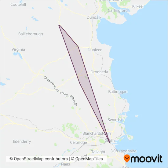 Collins Coaches coverage area map