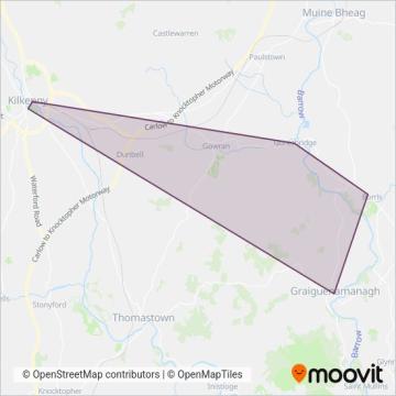 Kilbride Coaches coverage area map